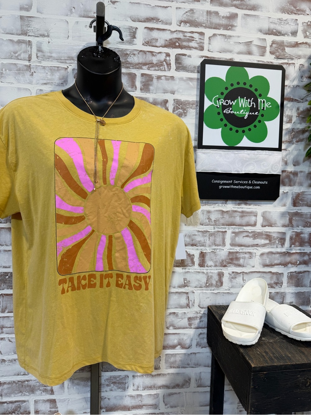 DOE Mustard Yellow Graphic Tee XL